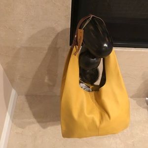 Italian leather hobo handbag